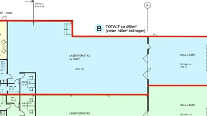 Lager/industrilokal med takhöjd på 5/7 meter. Portar om 5x6 meter.