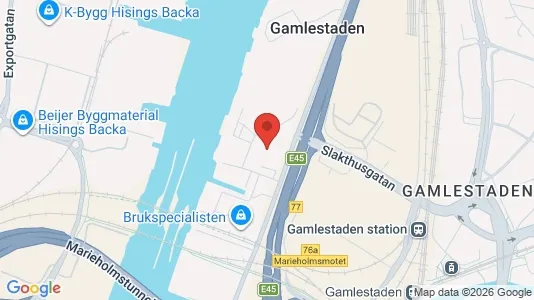 Lagerlokaler att hyra i Göteborg Östra - kort over placeringen