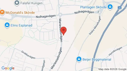 Lagerlokaler att hyra i Skövde - kort over placeringen