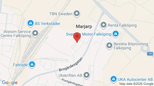 Lagerlokaler att hyra i Falköping - kort over placeringen