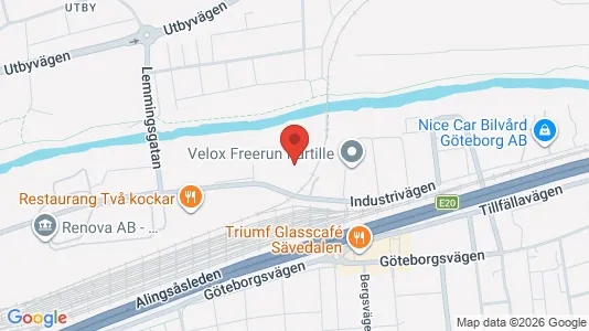 Lagerlokaler att hyra i Göteborg Östra - kort over placeringen