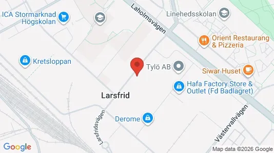 Lagerlokaler att hyra i Halmstad - kort over placeringen