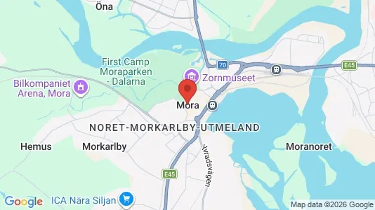Lagerlokaler att hyra i Mora - kort over placeringen