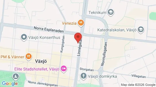 Lagerlokaler att hyra i Växjö - kort over placeringen