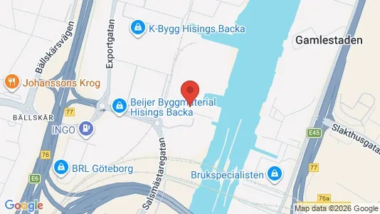 Lagerlokaler att hyra i Norra hisingen - kort over placeringen