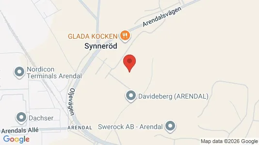 Lagerlokaler att hyra i Västra hisingen - kort over placeringen