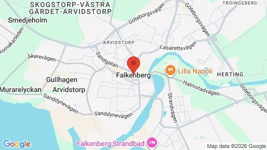 Lagerlokaler att hyra i Falkenberg - kort over placeringen