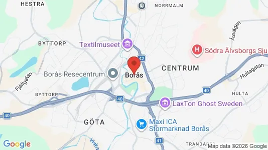 Kontorslokaler att hyra i Borås - kort over placeringen