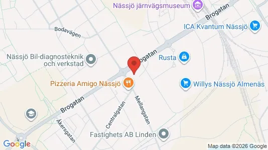 Lagerlokaler att hyra i Nässjö - kort over placeringen