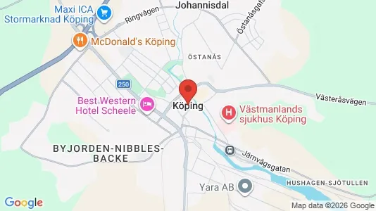 Lagerlokaler att hyra i Köping - kort over placeringen