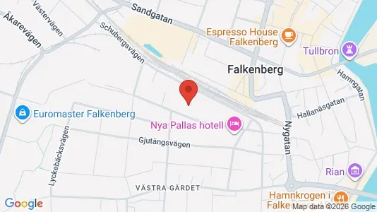 Lagerlokaler att hyra i Falkenberg - kort over placeringen