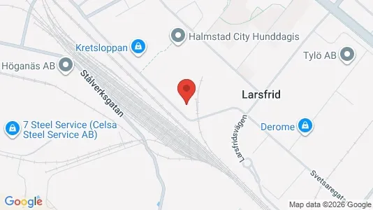 Lagerlokaler att hyra i Halmstad - kort over placeringen