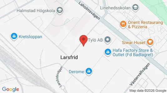 Industrilokaler att hyra i Halmstad - kort over placeringen