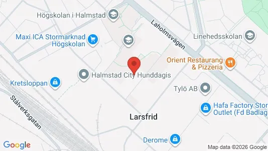 Industrilokaler att hyra i Halmstad - kort over placeringen