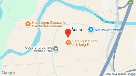 Industrilokaler att hyra i Örebro - kort over placeringen