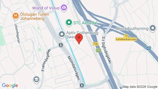 Lagerlokaler att hyra i Johanneberg - kort over placeringen