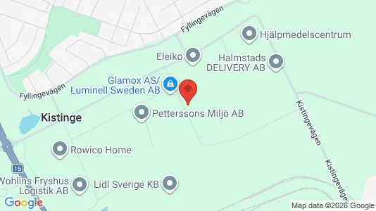 Lagerlokaler att hyra i Halmstad - kort over placeringen