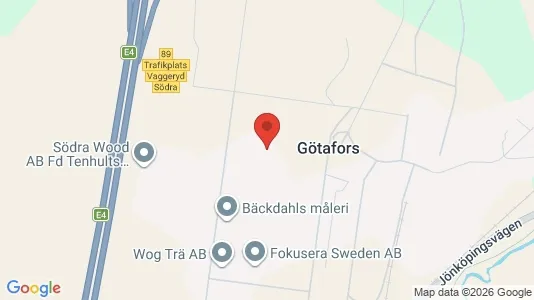 Lagerlokaler att hyra i Vaggeryd - kort over placeringen