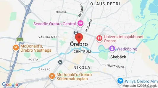 Butikslokaler att hyra i Örebro - kort over placeringen