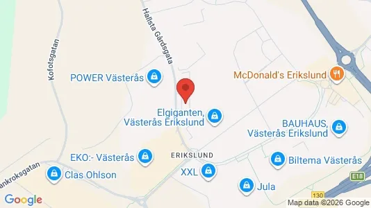 Lagerlokaler att hyra i Västerås - kort over placeringen