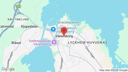 Butikslokaler att hyra i Vänersborg - kort over placeringen