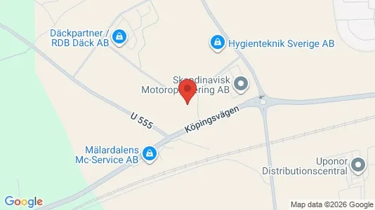 Industrilokaler att hyra i Västerås - kort over placeringen