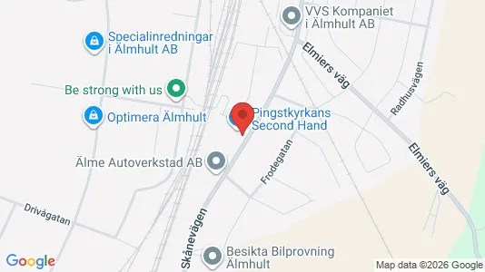 Lagerlokaler att hyra i Älmhult - kort over placeringen