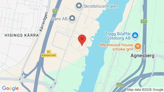 Lagerlokaler att hyra i Göteborg Centrum - kort over placeringen