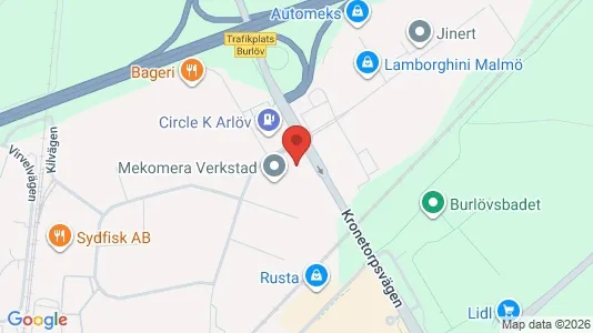 Lagerlokaler att hyra i Burlöv - kort over placeringen