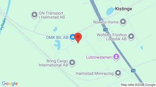 Lagerlokaler att hyra i Halmstad - kort over placeringen