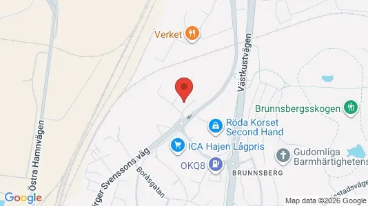 Lagerlokaler att hyra i Varberg - kort over placeringen