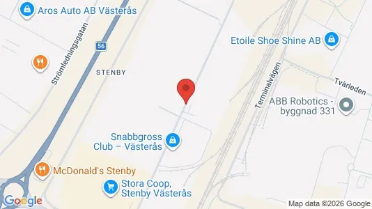 Industrilokaler att hyra i Västerås - kort over placeringen