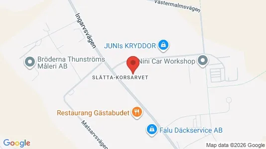 Industrilokaler att hyra i Falun - kort over placeringen