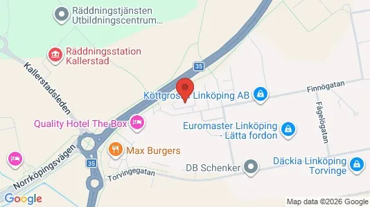 Kontorslokaler att hyra i Linköping - kort over placeringen