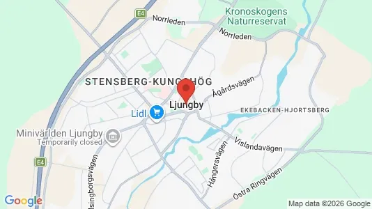 Lagerlokaler att hyra i Ljungby - kort over placeringen