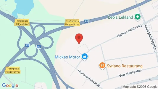 Industrilokaler att hyra i Växjö - kort over placeringen