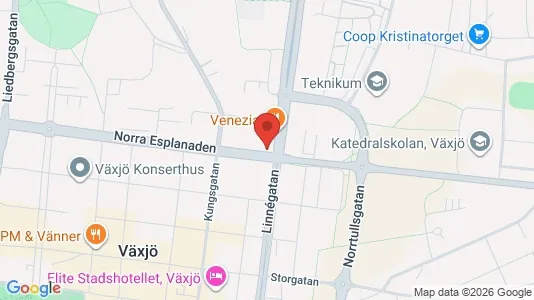 Kontorslokaler att hyra i Växjö - kort over placeringen