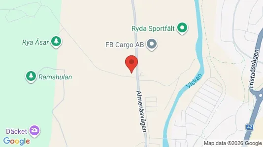 Industrilokaler att hyra i Borås - kort over placeringen