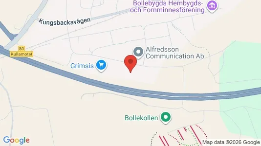 Industrilokaler att hyra i Bollebygd - kort over placeringen