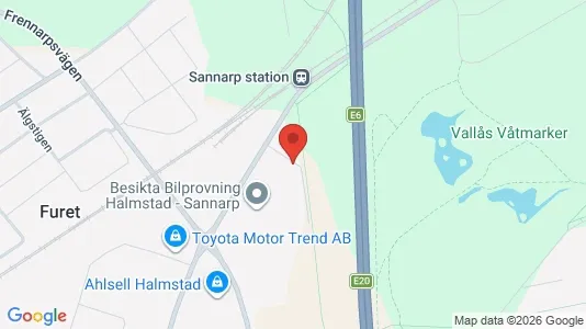Lagerlokaler att hyra i Halmstad - kort over placeringen