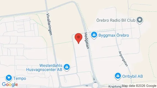 Industrilokaler att hyra i Örebro - kort over placeringen