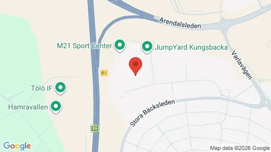 Industrilokaler att hyra i Kungsbacka - kort over placeringen