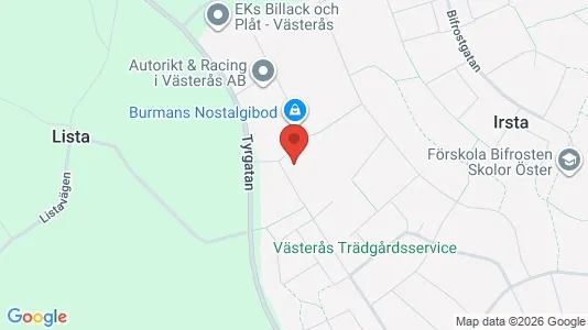 Lagerlokaler att hyra i Västerås - kort over placeringen