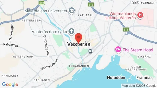 Lagerlokaler att hyra i Västerås - kort over placeringen
