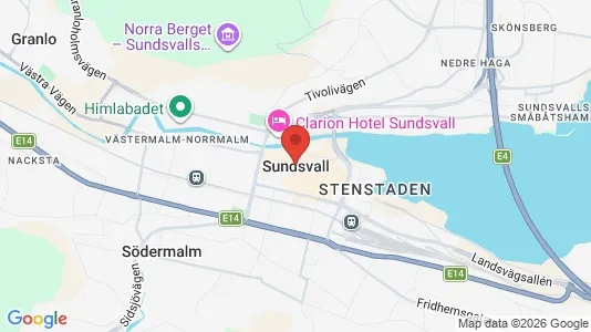 Industrilokaler att hyra i Sundsvall - kort over placeringen