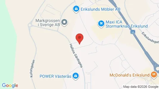 Lagerlokaler att hyra i Västerås - kort over placeringen