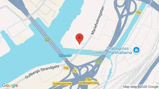 Lagerlokaler att hyra i Göteborg Östra - kort over placeringen