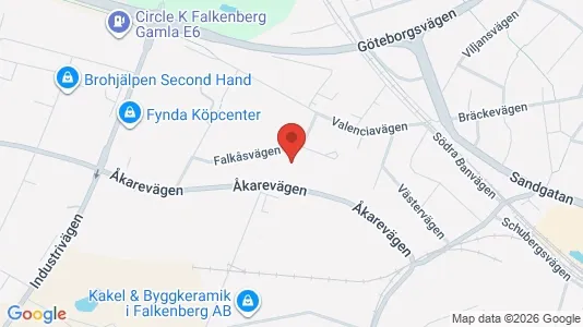 Lagerlokaler att hyra i Falkenberg - kort over placeringen