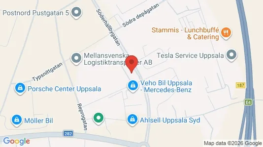 Industrilokaler att hyra i Uppsala - kort over placeringen