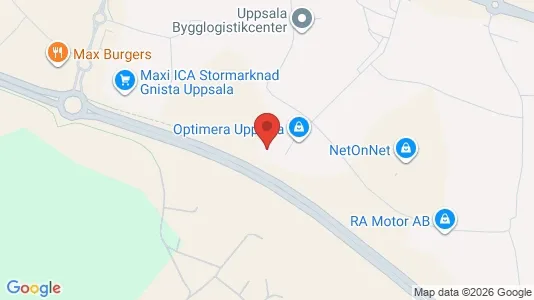Kontorslokaler att hyra i Uppsala - kort over placeringen